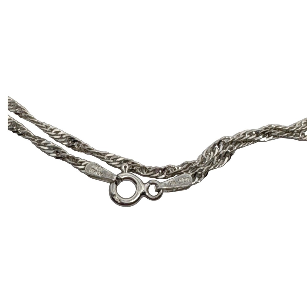 925 Sterling Silver‎ Singapore Twisted Chain Necklace 22 Inch Made in Italy
